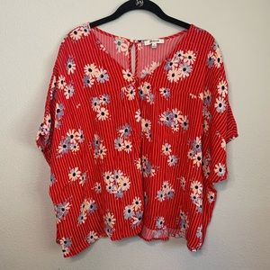 MADEWELL Red Floral Crop Top Plus